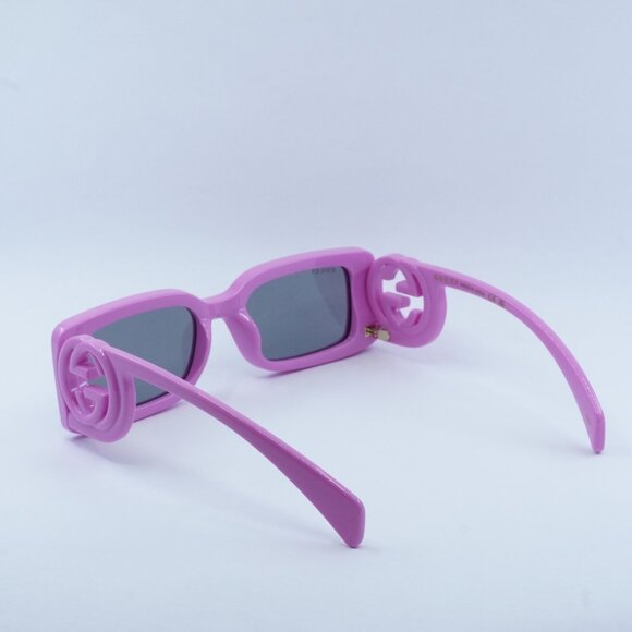 Gucci GG1325S 006 Sunglasses Pink Rectangle Frame, Grey Lenses - Picture 11 of 12